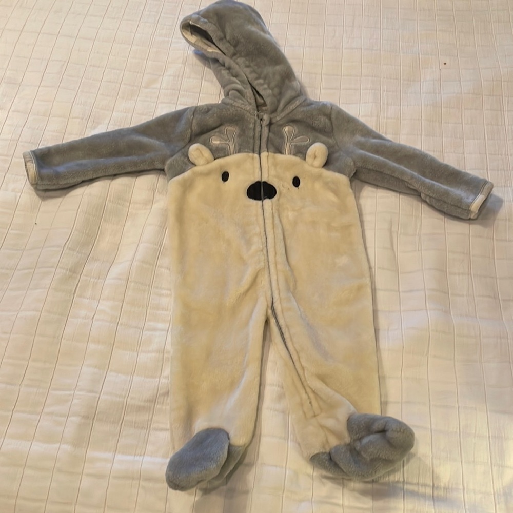 Little beginnings winter bunting romper hood coat jacket baby 3-6 months